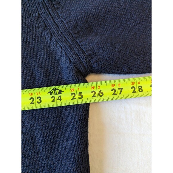 Marks & Spencer Sweater Womens Large Wool Knit Pullover‎ Navy Blue V Neck Collar - Picture 8 of 9